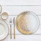 8 Count Gold Foil Dots White Dinner Paper Plates Disposable for Wedding Party Elegant 10 Inch